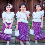 ชุดไทย ชุดไทยเด็ก ชุดไทยเด็กหญิง แฟชั่นเด็ก ชุดไทยใส่โรงเรียน ชุดไทยใส่ไปวัด