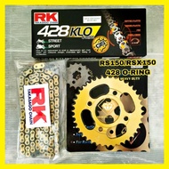 HONDA RS150 RSX O-RING 428 SBK SPROCKET RK/RKM/Diamond GOLD CHAIN FULL SET