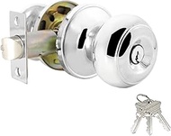 Probrico Keyed Alike Entry Door Knobs in Polished Chrome, Interior Exterior Entry Door Lockset, Front Door Entrance Locks, 6 Pack