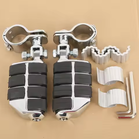 Motorcycle Chrome Highway FootPegs Footrest Fit For Harley 25mm 30mm 35mm GL1500 GL1100 GL1200 XV250