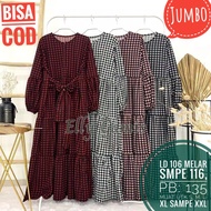 Plain Gamis with Grey Checked Ruffle T-Shirt Syari 744, gamis, dress, maxi dress, women