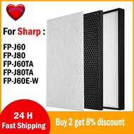 for Sharp Air Purifier parts FZ-J80DFE FZ-J80HFE FP-J60TA FP-J80TA FP-J60 FP-J80 FP-J60E-W HEPA Filt