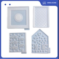 DBM.HOME-1Set 3D House Silicone Molds for Resin Concrete Love House Candle Holder Mold House Shaped 