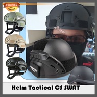 【จัดส่งจากกรุงเทพฯ】หมวกกันน็อค ทหาร ยุทธวิธี Tactical Swat CS สายรัดABS