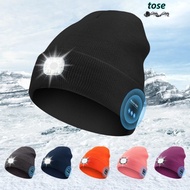 TOSE Headlamp Cap, With Light Removable Bluetooth Beanie Hat, Unique Speaker Mic Rechargeable Headph