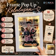BONKA - Premium Graduation Pop Up Frame 24x34cm | Custom Name & Photo | LED Warm White | Unique Grad