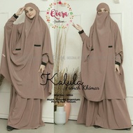 setelan syari jumbo kalula french khimar polos busui bahan cahnel