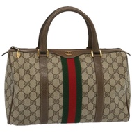 GUCCI GG Supreme Web Sherry Line 波士頓包米色紅色 24 02 007 正品 yk10839