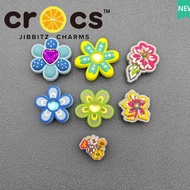 Jibbitz cross charms หัวเข็มขัดรองเท้า อุปกรณ์เสริมรองเท้า ลายดอกไม้ สีสันสดใส