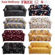 Fashion Printed 1/2/3/4 Seater Sofa Cover Stretch Sofa Slipcover L Shape Sofa Cover Universal Armrest Sofa Cover - Free 1 Pillowcase(L Shape Sofa Need 2 Pcs or More)