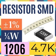 10 pcs R Resistor 4.7K ohm smd 1206 4K7 ohm 4.7K Ohm 1%