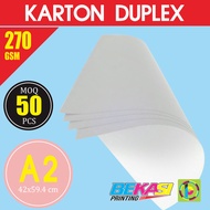 Kertas Karton Duplex / Dupleks Size A2 42x59.4 cm 270 GSM