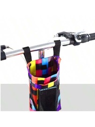 1入組16.5*25公分彩色格紋自行車車把袋,前置車籃兼可放手機,適用於電動自行車配件