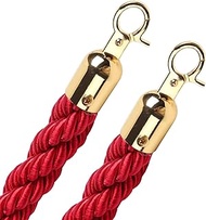 Red Velvet Rope with Snap Hooks, Banquets Parties Engagement Venues Velvet Stanchion Rope, Crowd Con