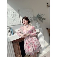 2-Piece Set Floral Dress + Choker