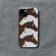 Brown And White Horses Intertwined Phone Case for IPhone 11 12 13 14 15 16 17 Pro Max 17 Air 16 Plus