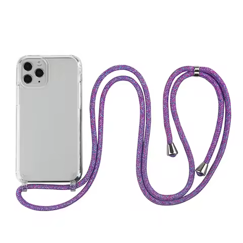 Crossbody Necklace Cord Lanyard Transparent Phone Case For iPhone 16 15 13 Pro Max 12 11 7 8 Plus X 