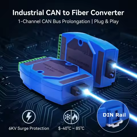 CAN Over Fiber Converter Industrial CAN Bus Fiber Optic Converter CAN Over Fiber Modem 20KM CAN Comm