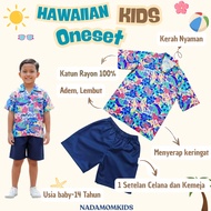 KEMEJA UNISEX BOYS' AND GIRLS' SHIRT ONESET HAWAIIAN RAYON BEACH CLOTHES FOR CHILDREN AGED 123456789