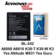 BL242 Battery 2300mAh for Lenovo [A6000 A6010 K30-T K30-W K3 Yes Altitude M631]