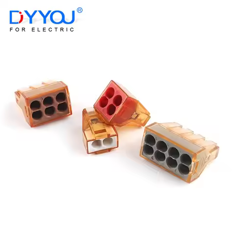 25/50/100pcs 602 604 606 608 Compact Wire connector Push in Terminal Block Connector 2/4/6/8 Pin Lev
