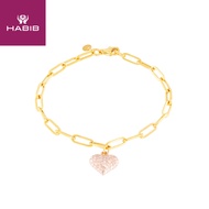 HABIB Oro Italia 916 Yellow and Rose Gold Link Bracelet GW38860322(YR)-BI (22K Gold)