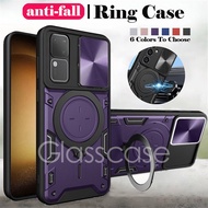 3D Metal Ring Phone Case Bracket Stent Push Camera Protection Hard Back Shockproof Casing Cover for 