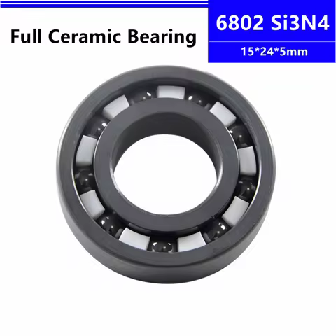 Si3N4 ceramic bearing 6802 15*24*5mm silicon nitride full Ceramic deep groove ball bearing 15x24x5 m