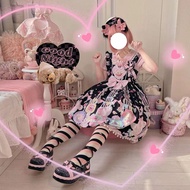 Sweet Heart Bow Original Lolita Dress Custom Made Snowflake Fabric Anime Cosplay Costume Sweet Lolit