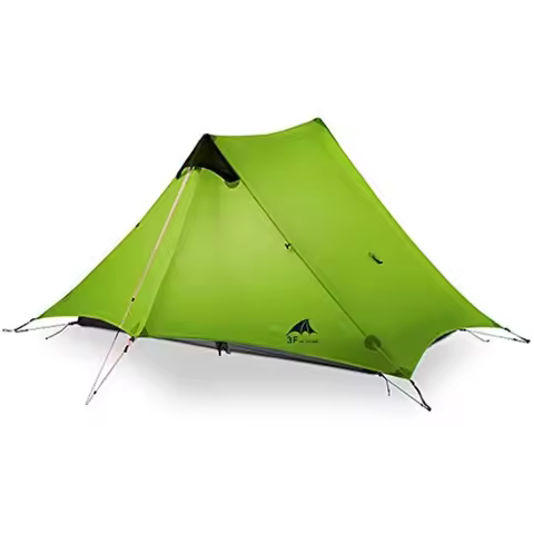 Lanshan 2 Person Tent Hiking Ultralight Camping Tent Professional 15D Silnylon Rodless Trekking Pole