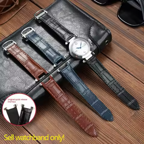 19 21mm Quick Release Leather Watchband For Cartier PASHA WGPA0019 WGPA0010 WGPA0027 W2PA0014 Steel 