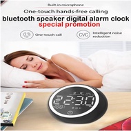 Red digital display with bluetooth speaker and digital alarm clock radio dimmer fm radio usb port