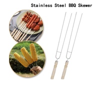 Stainless Steel BBQ Skewer Reusable Barbecue Kebab Stick Reusable Grilling Stainless Steel Stick BBQ