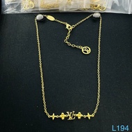 LV Style Classic Logo Necklace Golden Light Luxury High-End Necklace Influencer Same Style Exquisite