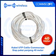 READY TO USE 40 meter long Commscope Cat5e UTP Cable + 5e Cat Color Plugboot