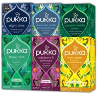 PUKKA HERBS Organic Herbal Tea Bag Chamomile, Vanilla Manuka Honey/Lemon, Ginger/Three Mint/Matcha/E