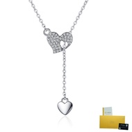 With Gra Certificate- Pt950 Platinum Moissanite Necklace Heart-Shaped Tassel Pendant