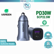 UGREEN PD30W SCP22.5W Car Charger Dual Port Fast Charging 30W 22.5W For Smartphone Tablet