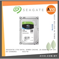 Seagate Skyhawk 1TB SATA, 64MB Cache, (6.0GB/s), Up to 64 Camera SG1TB