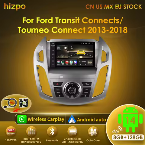 Hizpo 9" Android Car Radio for Ford Transit Connect Ford Tourneo Connect 2013 - 2018 Autoradio Multi
