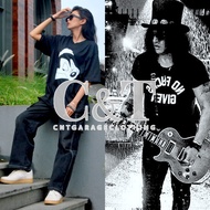 (Free Sticker) SLASH TSHIRT GUNS N ROSES TOUR | GNR 136 | ADULT MEN'S T-SHIRT VINTAGE MUSIC DISTRO T