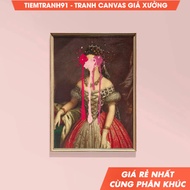 Tranh treo tường Altered Painting Altered Vintage Painting Portrait Painting Detail Altered Art (15)