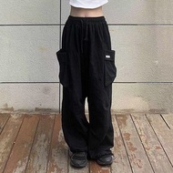 YOP MALL Reinforced Pocket Cargo Pants Drawstring Waistband Cargo Pants and Comfortable Women's Cargo Pants with Elastic Waist and Large Pockets Perfect for Sports and Casual Wear