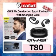 Awei T80 Air Conduction Earbuds Air Transmitting Sports Wireless Earbuds Bone Conduction Headphones Bluetooth Earbuds