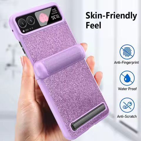 For Motorola Razr 40 Moto Razr40 Case Luxury Bling Glitter Hinge All-inclusive Invisible Brackets Fo