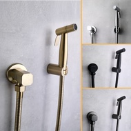 Bidet Sprayer Set Bathroom Toilet Closet Solution Brass Valve Cold Water Stainless Steel Sprayer Chrome Black Gold Grey Color with 1.5 Hose or PVC 3m Hose