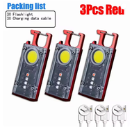 Asafee S020 EDC Mini Flashlight LED COB SMD Keychain Built-in Battery Torch IPX4 Waterproof Recharge