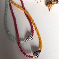 Paros Necklace - stone beads & hebrew cone shell