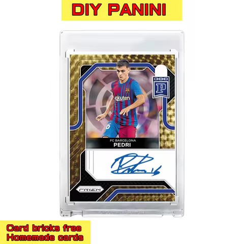 Pedri Football star card DIY PANINI homemade flash card refractive card with card brick Bercelona