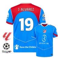 Club Atlético de Madrid 2025/26 Fans Edition Men's Away Short Sleeves Football Jersey T-shirt with #